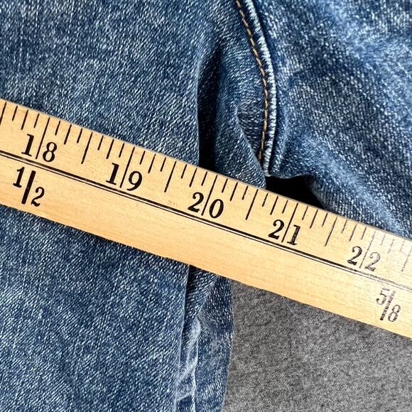 LOGO by Lori Goldstein Denim Jacket with Frayed Hem Medium Vintage Reg 16 - Picture 8 of 9